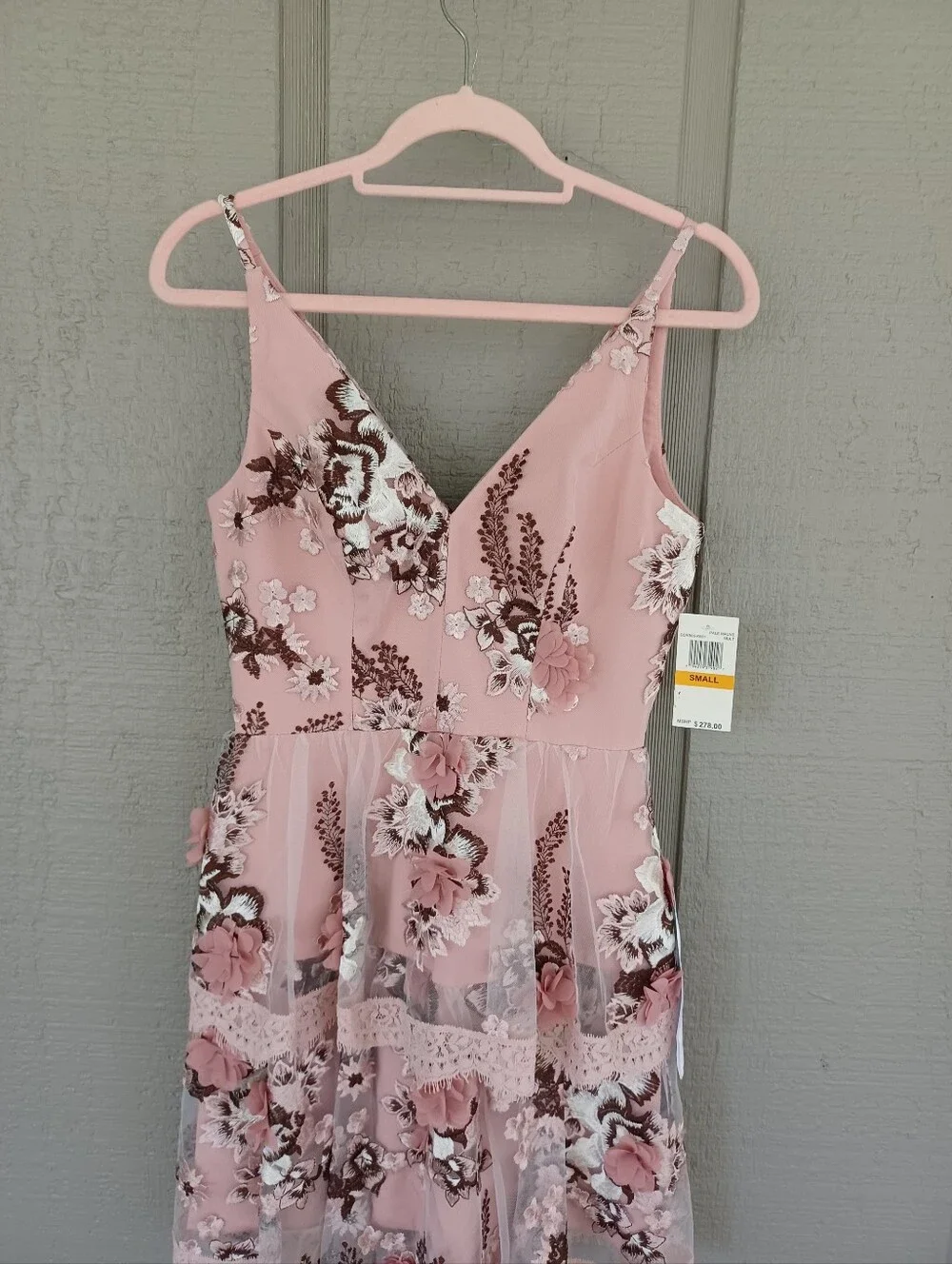 Dress The Population Nellie Floral Embroidered Dress Size S Wedding Guest V Neck - Picture 8 of 14